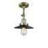 Innovations Lighting Railroad Single Light 8" Wide Semi-Flush Ceiling Fixture Antique Brass / Matte Black