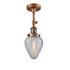 Innovations Lighting Geneseo Single Light 6-1/2" Wide Semi-Flush Ceiling Fixture Antique Copper / Clear Crackle