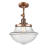 Innovations Lighting Large Oxford 12" Wide Semi-Flush Ceiling Fixture with 16" Height Antique Copper / Clear