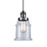 Innovations Lighting Canton 7" Wide Mini Pendant - Downrod Suspension Antique Brass / Clear