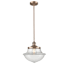 Innovations Lighting Large Oxford 12" Wide Single Pendant - Downrod Suspension Antique Copper / Clear