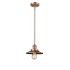 Innovations Lighting Railroad 8" Wide Mini Pendant - Downrod Suspension Antique Copper / Metal Shade