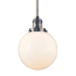 Innovations Lighting Beacon Single Light 8" Wide Mini Pendant with Hang Straight Swivel Brushed Brass / Matte White Cased