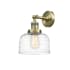 Innovations Lighting Bell 12" Tall Wall Sconce Antique Brass / Clear Deco Swirl