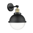 Innovations Lighting Hampden 12" Tall Wall Sconce Black Antique Brass / Clear