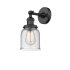 Innovations Lighting Small Bell Single Light 10" Tall Bathroom Sconce with Multiple Shade Options Matte Black / Seedy