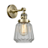 Innovations Lighting Chatham Single Light 12" Tall Bathroom Sconce with Multiple Shade Options Antique Brass / Clear