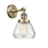 Innovations Lighting Fulton Single Light 11" Tall Bathroom Sconce with Multiple Shade Options Antique Brass / Clear