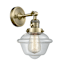 Innovations Lighting Small Oxford Single Light 12" Tall Bathroom Sconce with Multiple Shade Options Antique Brass / Clear