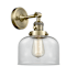 Innovations Lighting Large Bell Single Light 12" Tall Bathroom Sconce with Multiple Shade Options Antique Brass / Clear