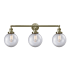 Innovations Lighting Beacon 3 Light 32" Wide Vanity Light Antique Brass / Clear