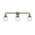 Innovations Lighting Bell 3 Light 30" Wide Vanity Light Antique Brass / Deco Swirl