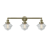 Innovations Lighting Small Oxford 3 Light 34" Wide Bathroom Vanity Light with Multiple Shade Options Antique Brass / Clear