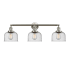 Innovations Lighting Bell 3 Light 32" Wide Commercial Vanity Light Brushed Satin Nickel / Seedy