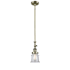 Innovations Lighting Small Canton 7" Wide Mini Pendant Antique Brass / Clear