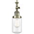 Innovations Lighting Dover 5" Wide Mini Rod Hung Adjustable Pendant Antique Brass / Clear