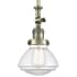 Innovations Lighting Olean 7" Wide Mini Rod Hung Adjustable Pendant Antique Brass / Clear