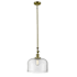 Innovations Lighting X-Large Bell 12" Wide Single Pendant Antique Brass / Clear