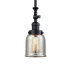 Innovations Lighting Small Bell 5" Wide Adjustable Mini Pendant Matte Black / Silver Plated Mercury