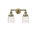 Innovations Lighting Bell 2 Light 16" Wide Vanity Light with Shades Antique Brass / Deco Swirl