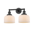 Innovations Lighting Large Bell 2 Light 19" Wide Bathroom Vanity Light with Multiple Shade Options Matte Black / Matte White