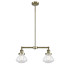 Innovations Lighting Olean 2 Light 22" Wide Chandelier / Semi-Flush Ceiling Fixture Antique Brass / Clear