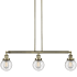Innovations Lighting Beacon 3 Light 39" Wide Linear Pendant Antique Brass / Seedy
