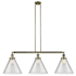 Innovations Lighting Cone 3 Light 44" Wide Commercial Linear Chandelier Antique Brass / Clear