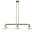 Innovations Lighting Halophane 3 Light 41" Wide Linear Chandelier Antique Brass / Matte White Halophane