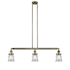 Innovations Lighting Small Canton 3 Light 39" Wide Linear Chandelier Antique Brass / Clear