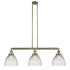 Innovations Lighting Seneca Falls 3 Light 39" Wide Linear Chandelier Antique Brass / Clear Halophane