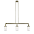 Innovations Lighting Dover 3 Light 37" Wide Linear Chandelier Antique Brass / Clear