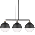 Innovations Lighting Hampden 3 Light 46" Wide Linear Pendant Black Antique Brass / Seedy