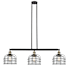 Innovations Lighting Large Bell Cage 3 Light 42" Wide Linear Chandelier Black Antique Brass / Clear