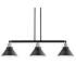 Innovations Lighting Briarcliff 3 Light 43" Wide Linear Chandelier Black / Antique Brass / Matte Black