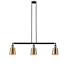 Innovations Lighting Addison 3 Light 38" Wide Linear Chandelier Black Antique Brass / Antique Brass