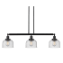 Innovations Lighting Bell 3 Light 41" Wide Commercial Linear Chandelier Matte Black / Seedy