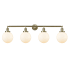 Innovations Lighting Beacon 4 Light 44" Wide Vanity Light Antique Brass / Matte White
