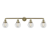 Innovations Lighting Beacon 4 Light 42" Wide Vanity Light Antique Brass / Clear