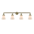 Innovations Lighting Cone 4 Light 43" Wide Vanity Light Antique Brass / Matte White