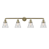 Innovations Lighting Cone 4 Light 42" Wide Vanity Light Antique Brass / Clear