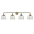 Innovations Lighting Bell 4 Light 44" Wide Vanity Light Antique Brass / Clear