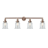 Innovations Lighting Canton 4 Light 42" Wide Bathroom Vanity Light Antique Copper / Clear