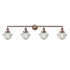 Innovations Lighting Small Oxford 4 Light 46" Wide Bathroom Vanity Light Antique Copper / Clear