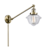 Innovations Lighting Small Oxford Single Light 25" Tall Hardwired or Plug-In Wall Sconce / Pendant Antique Brass / Clear