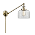 Innovations Lighting Large Bell 25" Tall Hardwired or Plug-In Wall Sconce / Converts to Pendant Antique Brass / Clear