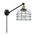 Innovations Lighting Large Bell Cage Single Light 25" Tall Bathroom Sconce Black Antique Brass / Clear