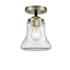 Innovations Lighting Bellmont 6" Wide Semi-Flush Ceiling Fixture with 9" Height Black Antique Brass / Clear