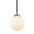 Innovations Lighting Beacon Single Light 8" Wide Mini Pendant with Gloss White Globe Black / Antique Brass / Gloss White
