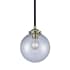 Innovations Lighting Beacon Single Light 8" Wide Mini Pendant Black / Antique Brass / Clear